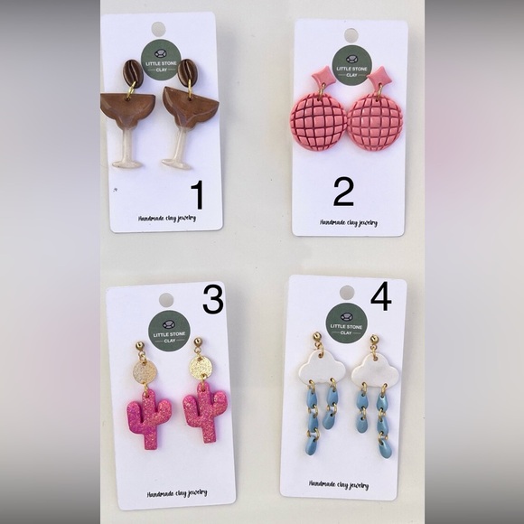 LITTLE STONE CLAY Jewelry - PICK 1: Handmade Clay Earrings